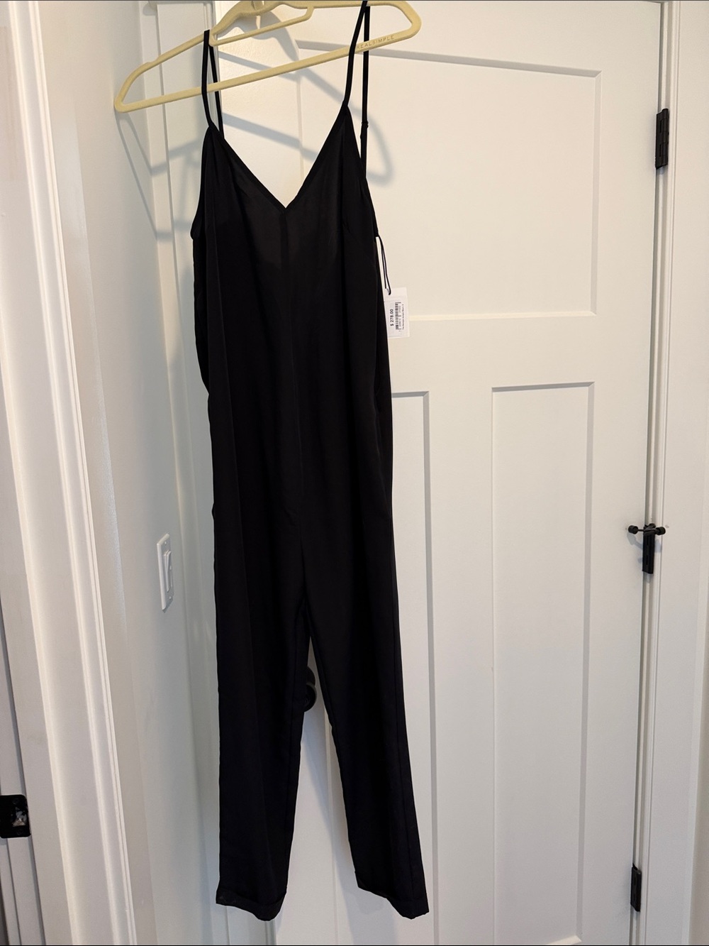 Hatch Black V-Neck Spaghetti-Strap Jumpsuit